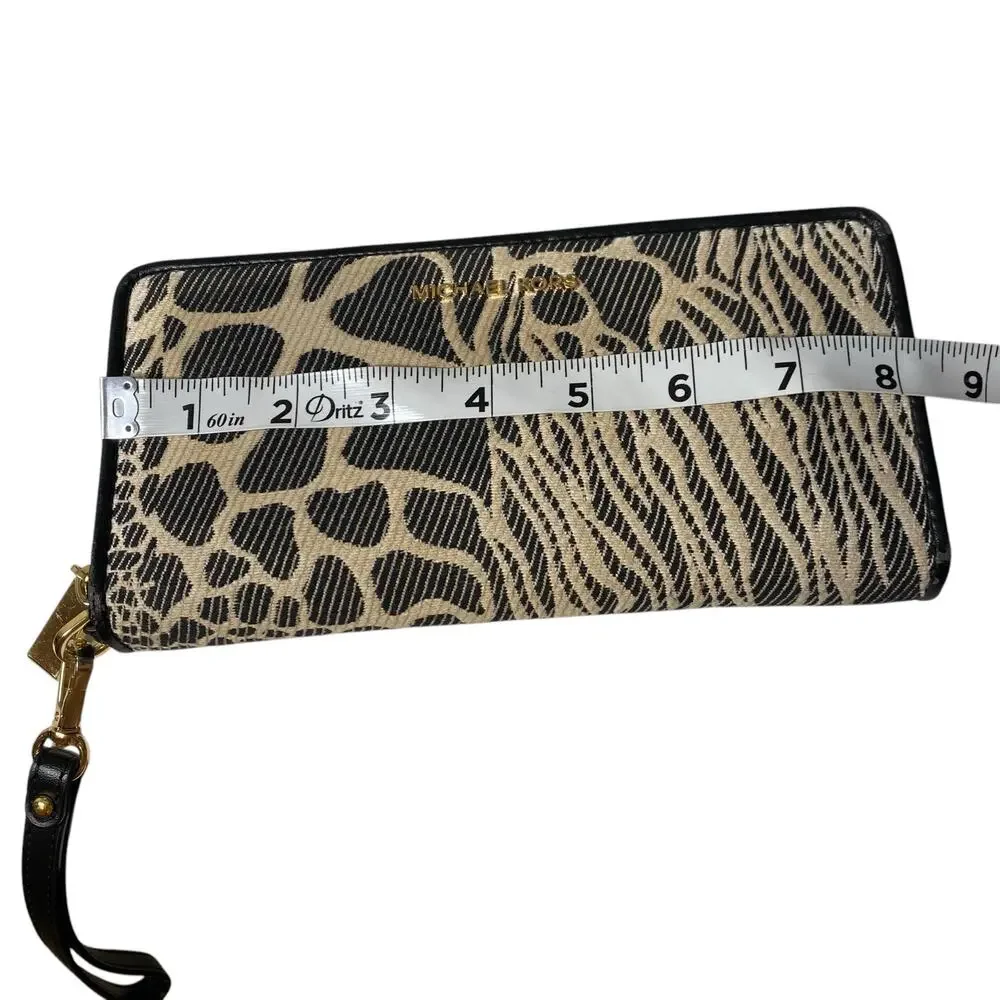 Michael Kors Women's Cotton Canvas Jet Set Travel Zip Around Continental Wallet